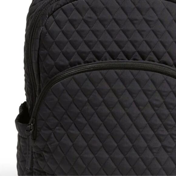 Vera Bradley Black Moonless Night Quilted Polyester Large Laptop Backpack 31 L - Picture 8 of 13